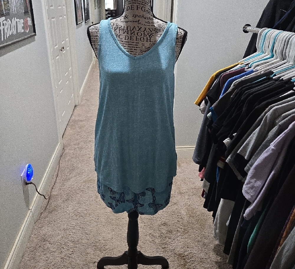 Blue Butterfly Pajama Set